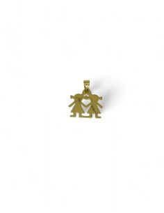 Colgante dos niñas oro 18k.