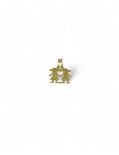 Colgante dos niñas oro 18k. 2