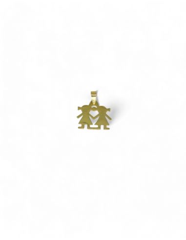 Colgante dos niñas oro 18k - Joyería Orocash