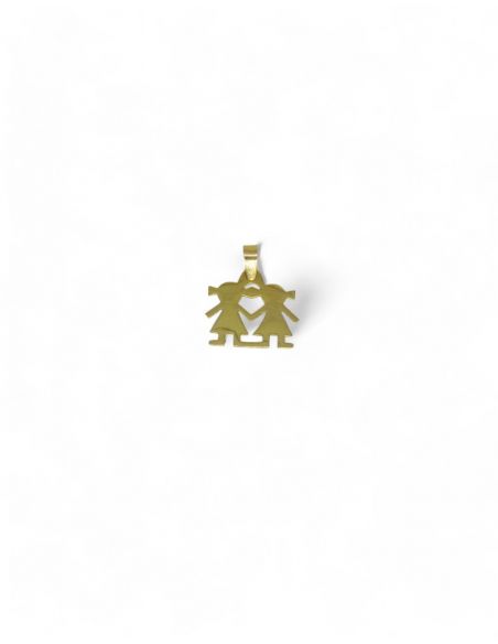 Colgante dos niñas oro 18k - Joyería Orocash