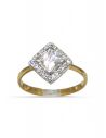 Anillo Bicolor circonita cuadrada Oro 18K - T.15 - Joyería Orocash