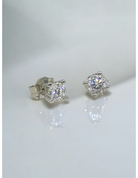 Pendientes PLATINO 4 garras diamantes 0.80ct
