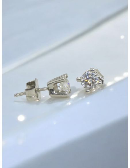 Pendientes PLATINO 4 garras diamantes 0.80ct