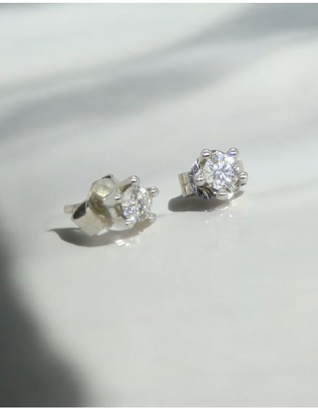 Pendientes PLATINO 5 garras brillante 0.40ct