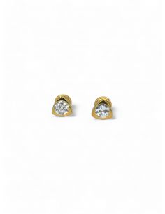 Pendientes triangulo circonita oro 18k - Joyería Orocash