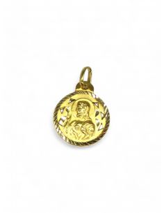 Escapulario Virgen del Carmen y Sagrado Corazón de Jesús oro 18k - 2cm 2