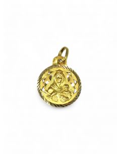 Escapulario Virgen del Carmen y Sagrado Corazón de Jesús oro 18k - 2cm