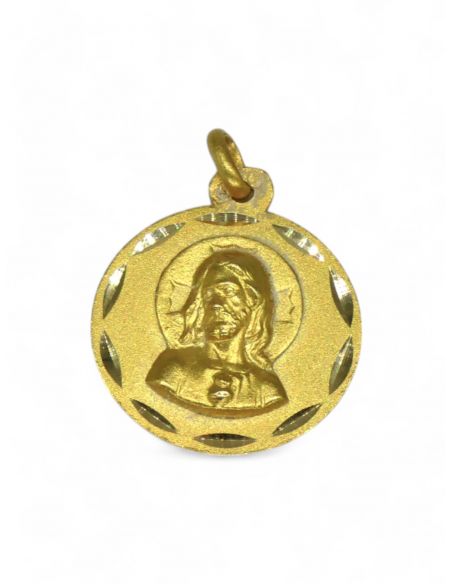 Escapulario Virgen del Carmen y Corazón de Jesús oro 18k - 2cm