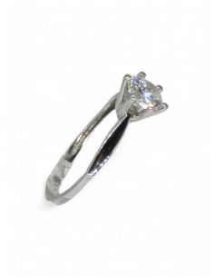 Anillo oro blanco con circonita 18k -T.11 2
