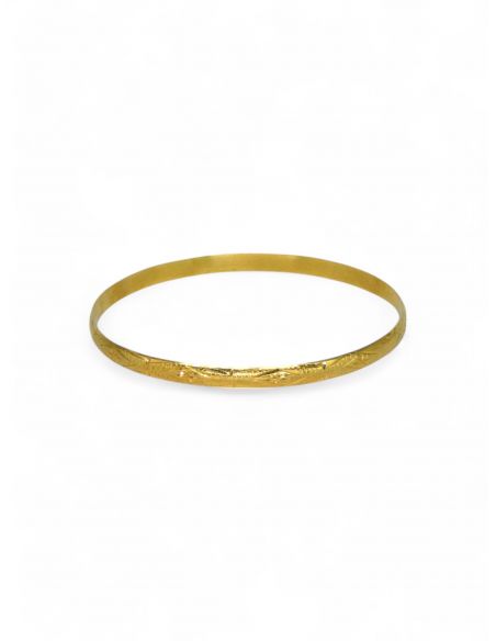Pulsera caña labrada oro 18k - 7cm - Joyería Orocash