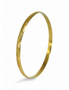 Pulsera caña labrada oro 18k - 7cm - Joyería Orocash 2