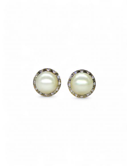 Pendientes perla oro 18k - Joyería OroCash