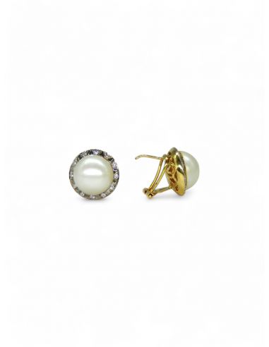 Pendientes perla oro 18k - Joyería OroCash