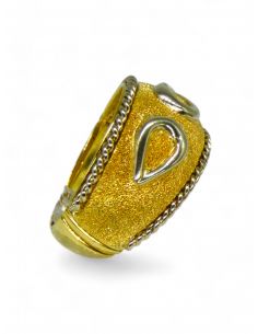 Anillo trenzado mate bicolor oro 18k. 2