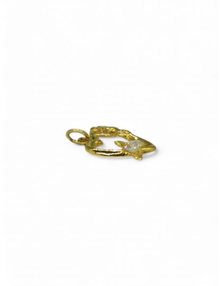 Dije corazón cupido circonita oro 18k - Joyería Orocash