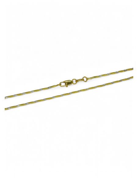 Cadena cola ratón bicolor oro 18k -40cm