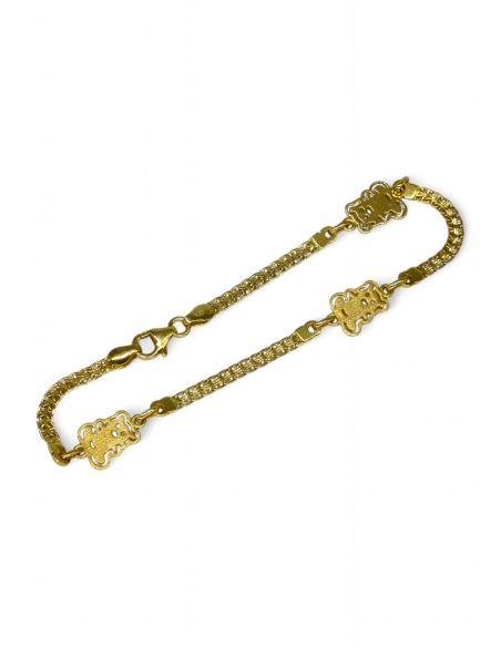 Pulsera ositos oro 18k - 19cm - Joyería Orocash