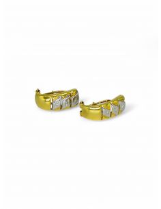 Pendientes rombos bicolor oro 18k- Joyería Orocash
