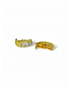 Pendientes rombos bicolor oro 18k- Joyería Orocash 2
