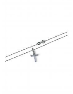 Cadena con cruz oro blanco 18k - 45cm - Joyería OroCash 2