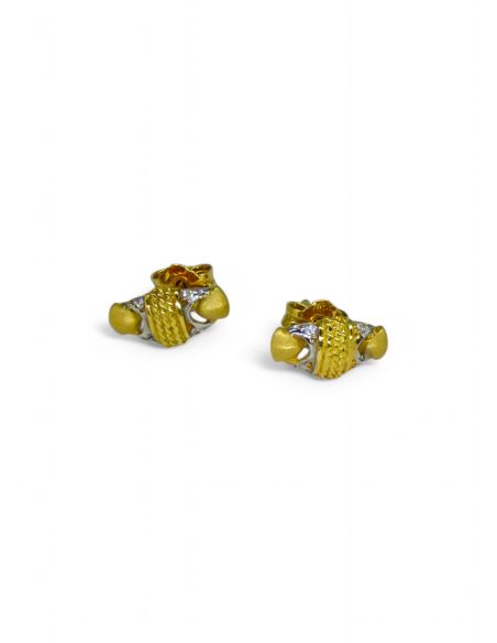 Pendientes maya bicolor oro 18k - Joyería OroCash
