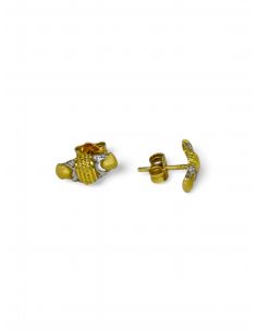 Pendientes maya bicolor oro 18k - Joyería OroCash 2