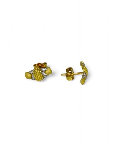Pendientes maya bicolor oro 18k - Joyería OroCash