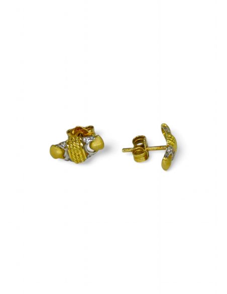 Pendientes maya bicolor oro 18k - Joyería OroCash