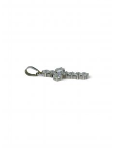 Dije cruz circonita oro blanco 18k - Joyería OroCash 2