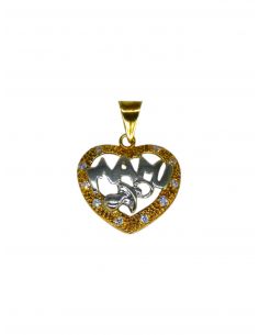 Dije corazón mami oro bicolor 18k - Joyería Orocash
