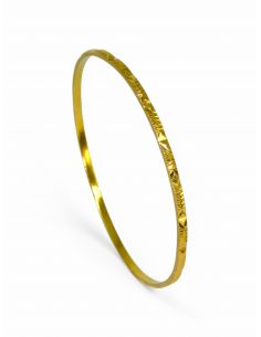 Pulsera aro labrada oro 18k - 7cm - Joyería Orocash 2