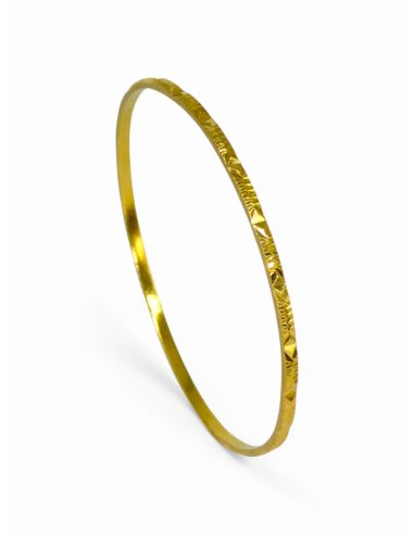 Pulsera aro labrada 7cm oro 18k - Joyería Orocash