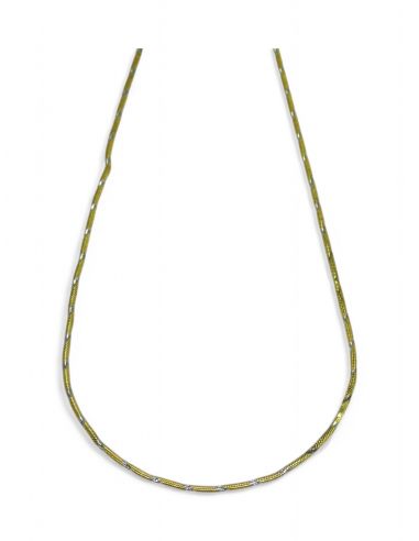 Cadena eslabón redondo oro bicolor 18k - 46x0.1cm - Joyería Orocash