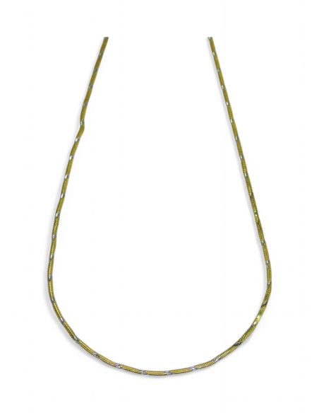 Cadena eslabón redondo oro bicolor 18k - 46x0.1cm - Joyería Orocash