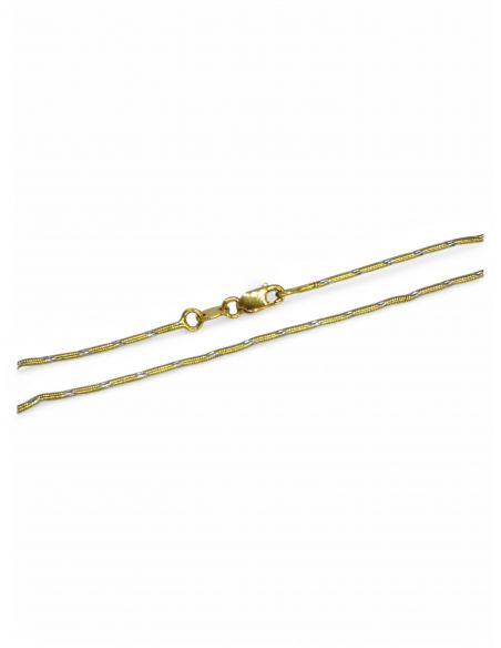 Cadena eslabón redondo oro bicolor 18k - 46x0.1cm - Joyería Orocash
