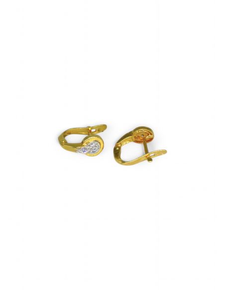 Pendientes circulo circonitas con bajante oro 18k - Joyería Orocash