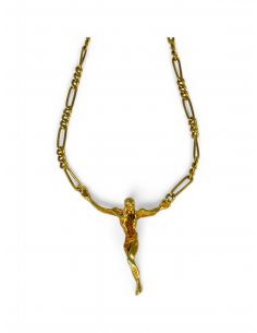 Cadena 3x1 con cristo Dalí oro 18k.I Orocash Joyeria