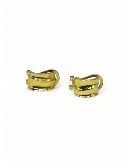 Pendientes dos bandas pulidas oro 18k - Joyería Orocash