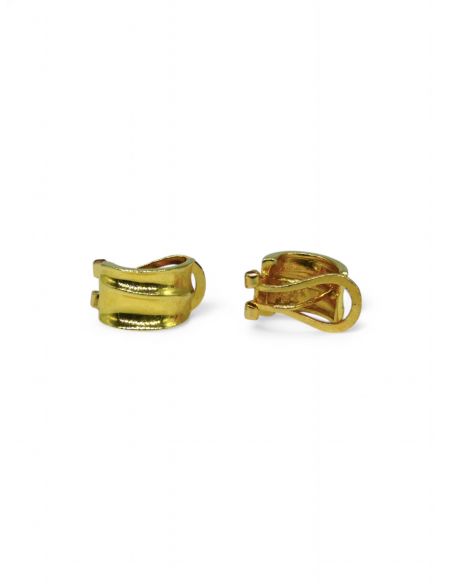 Pendientes dos bandas pulidas oro 18k - Joyería Orocash
