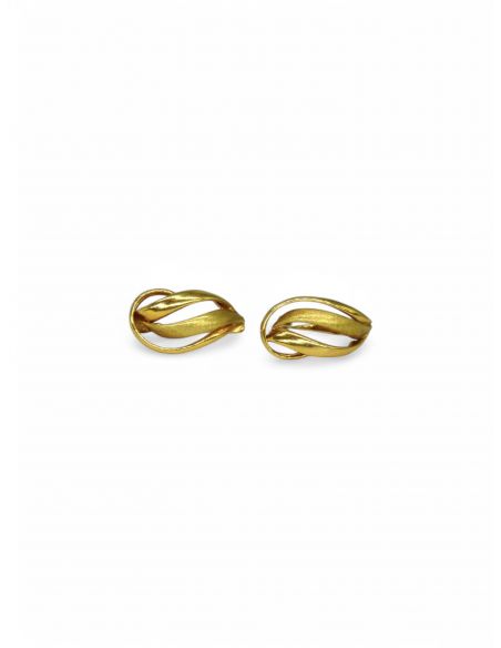 Pendientes hoja calada oro 18k
