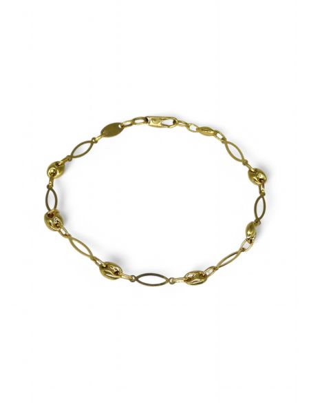 Pulsera eslabón y calabrote oro 18k - Joyería Orocash