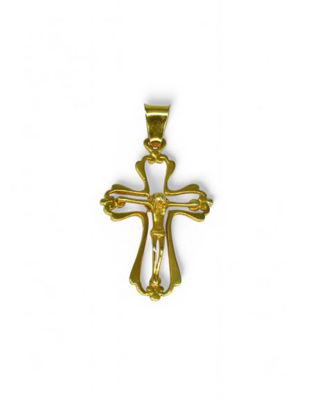 Colgante cruz calada con Cristo oro 18k - Joyería Orocash