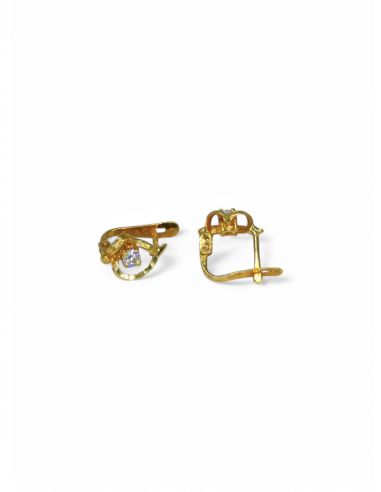 Pendientes corazón calado circonita oro 18k - Joyería Orocash