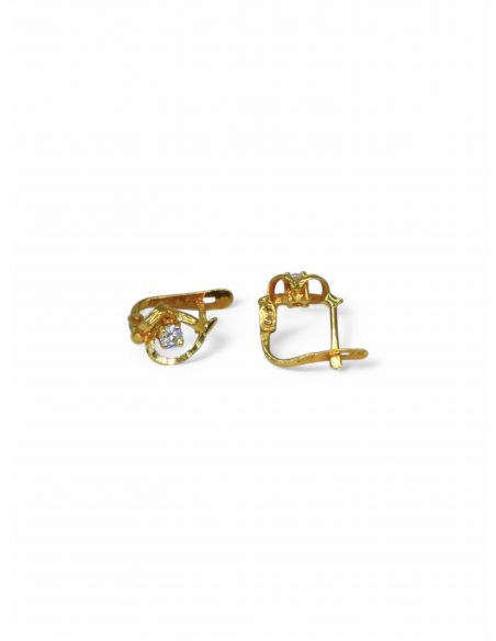 Pendientes corazón calado circonita oro 18k - Joyería Orocash