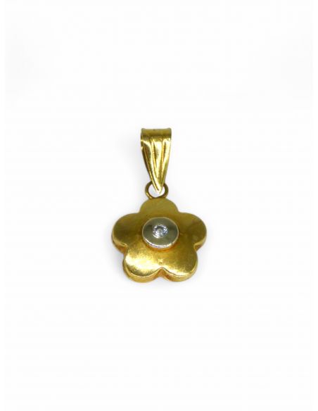 Colgante flor circonita oro 18k - Joyería Orocash