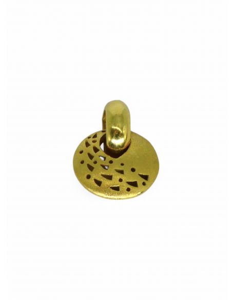 Colgante redondo calado satinado oro 18k - Joyería Orocash