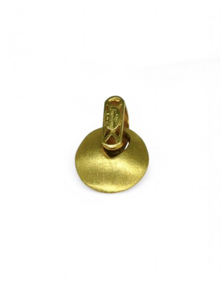 Colgante redondo calado satinado oro 18k - Joyería Orocash