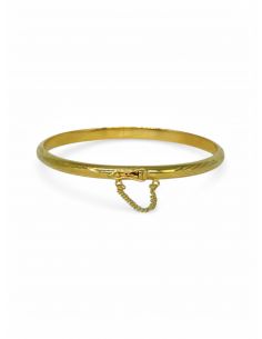 Pulsera media caña labrada oro 18k - Joyeria Orocash