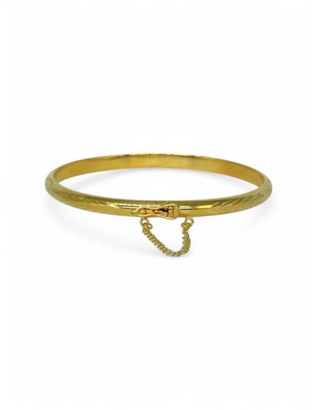 Pulsera media caña labrada 6cm oro 18k - Joyeria Orocash