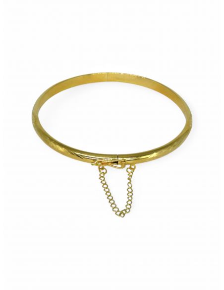 Pulsera media caña labrada 6cm oro 18k - Joyeria Orocash
